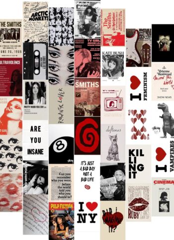 KBKBART 50Pcs Downtown Girl Room Decor, Y2k Wall Art Prints for Bedroom, Coquette Wall Collage Kit for Room Aesthetic, 4"x6" Vintage Photo Collage Kit Pictures, Retro Rockstar Posters Dorm Decor
