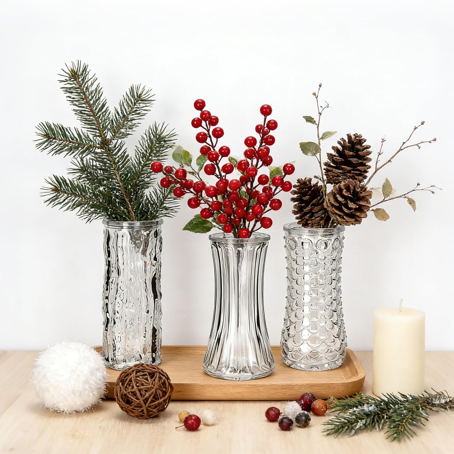 24 Pack Mini Glass Bud Vases, Small Clear Flower Vases Bulk | For Wedding Centerpieces, Rustic Modern Table Decor Vases for Home, Hotel, Restaurant, Birthday Party, Beautiful Gift Set - Image 2
