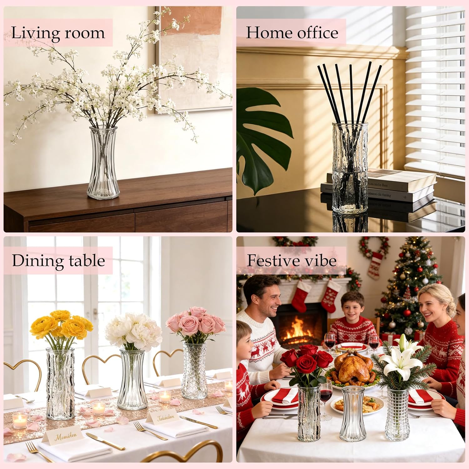 24 Pack Mini Glass Bud Vases, Small Clear Flower Vases Bulk | For Wedding Centerpieces, Rustic Modern Table Decor Vases for Home, Hotel, Restaurant, Birthday Party, Beautiful Gift Set - Image 6