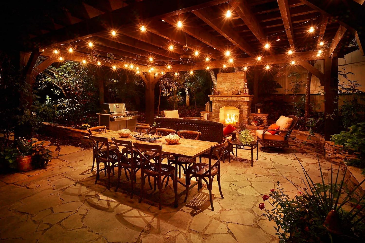 Lampat String Lights, LED 25 Light Bulbs 25Ft G40 Globe String Lights with Bulbs for Indoor/Outdoor Commercial Decor - Image 7